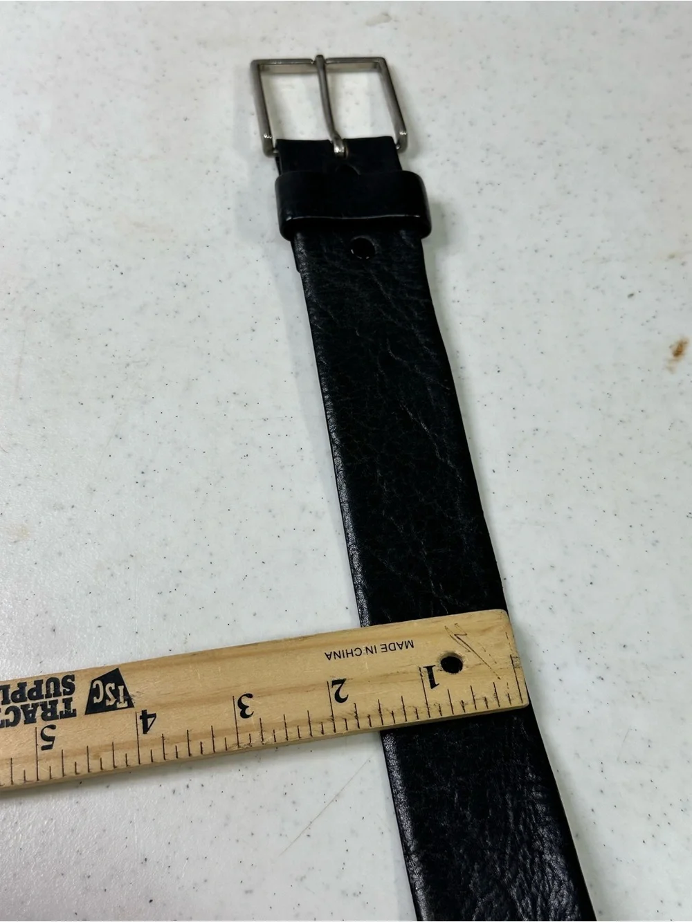 Vintage Sigtuna Buffalo Calf Black Leather Belt Size 34